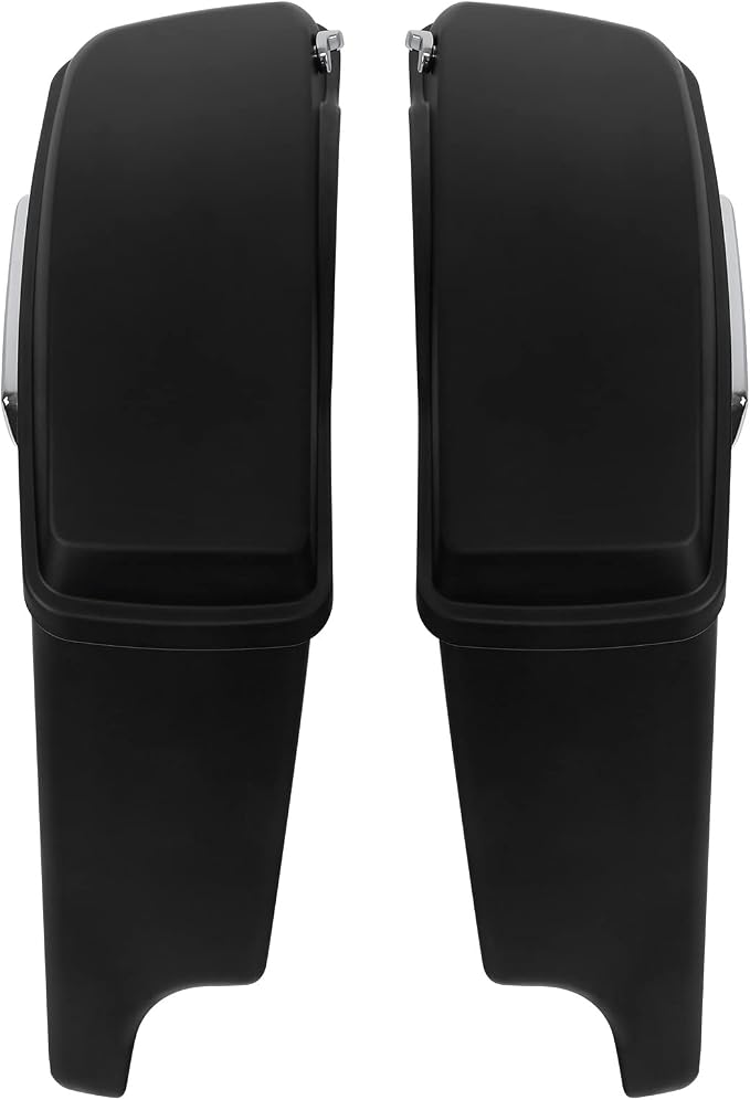 XFMT Motorcycle Matte Black 5" Extended Stretched Hard Saddlebags Saddle Bags - Image 4