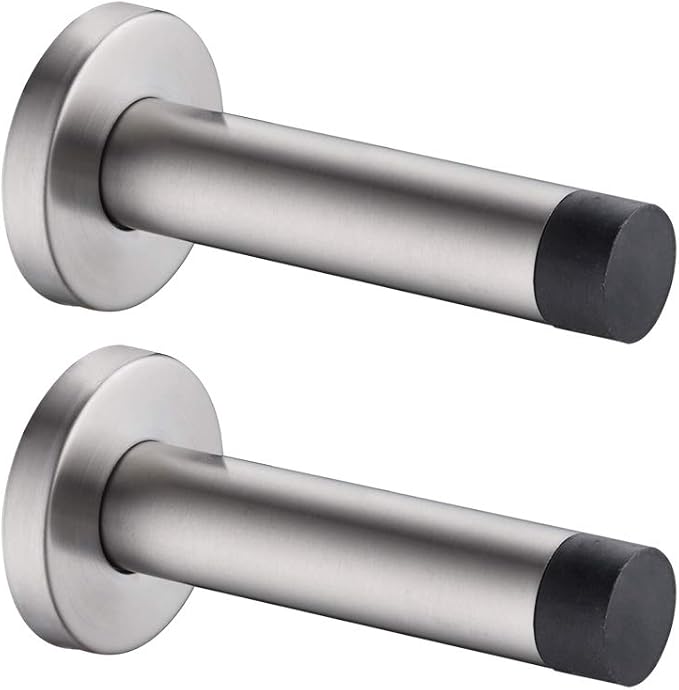 JQK Door Stopper, 304 Stainless Steel Thicken 1mm Sound Dampening Door Stop by Homeimprovement
