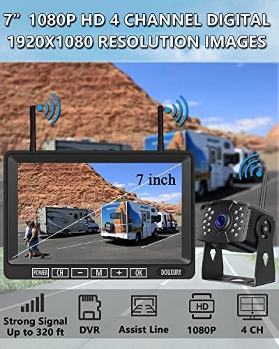 Wireless RV Backup Camera, DOUXURY IP69 Waterproof 170° Wide View Angle HD - Image 4
