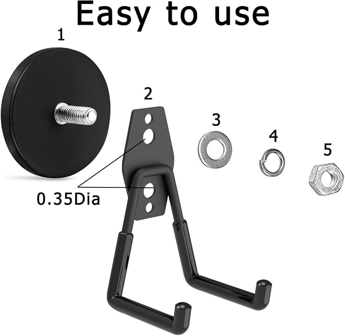 Heavy Duty Storage Magnetic Utility Hooks, Large Garage Magnet Hooks - Image 4