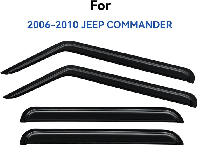 Window Visors Rain Guards for 2006-2010 Jeep Commander, Out-Channel Window Vent - Image 2