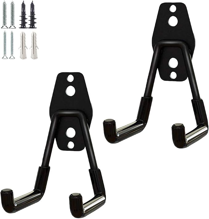 2 Pack Garage Storage Utility Hooks，Garage Garden Tool Organizer，Steel Wall by GeeWatom