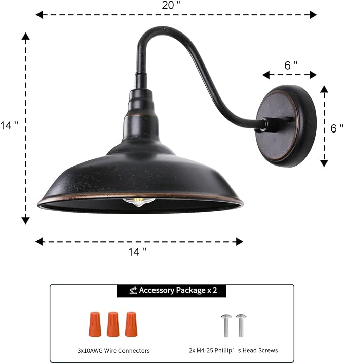 14in Outdoor Gooseneck Barn Light - Image 6