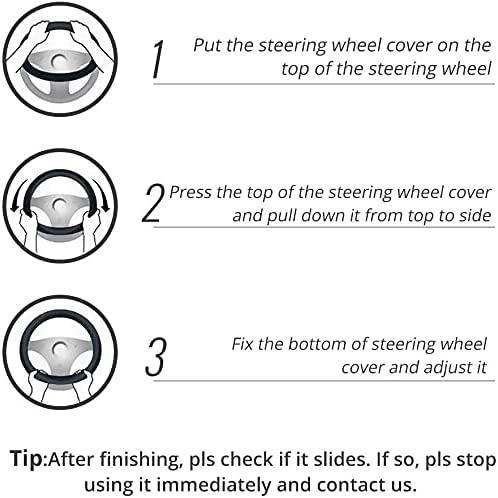 Leather Car Steering Wheel Cover 15 inch Universal Fit Microfiber Steering - Image 7