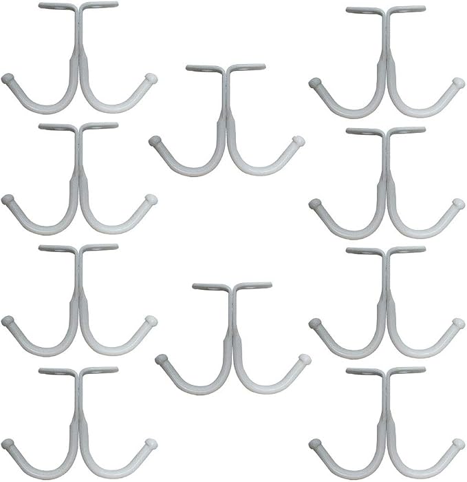haowei Double Prong Ceiling Hook, WhaGaay 10 Pcs Towel/Robe/Coat Clothes Hook by haowei