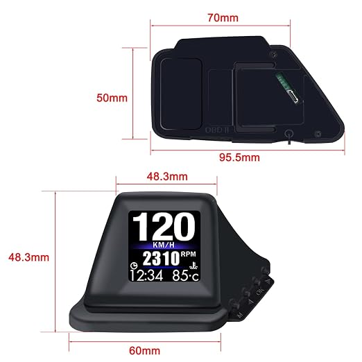 KAOLALI Head Up Display for Car Digital Speedometer Display GPS+OBD2 Dual - Image 2