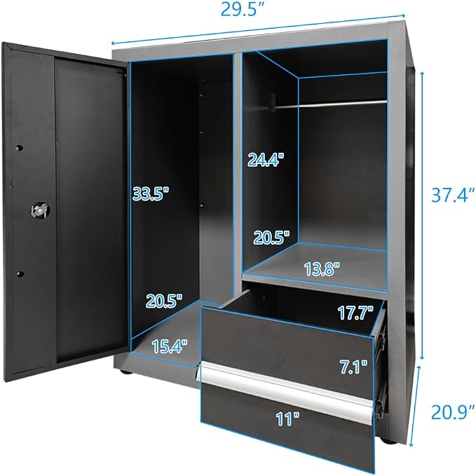 JZD Heavy Duty Metal Garage Shop Tool Storage Cabinet System, No Wall Mounting - Image 8