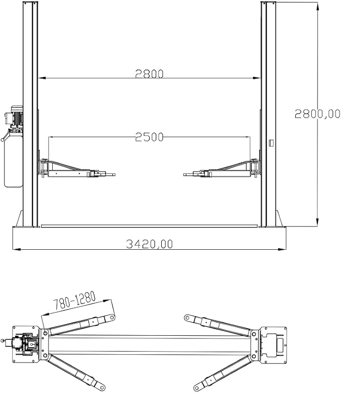 KT-H105 10000 lbs Two Post Auto Lift Truck Hoist - Image 4