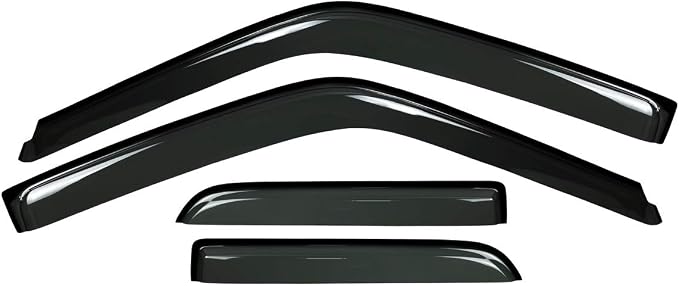 4pcs Outside Mount Style Window Rain Guards Durable Side Wind Deflectors Dark by Deebior