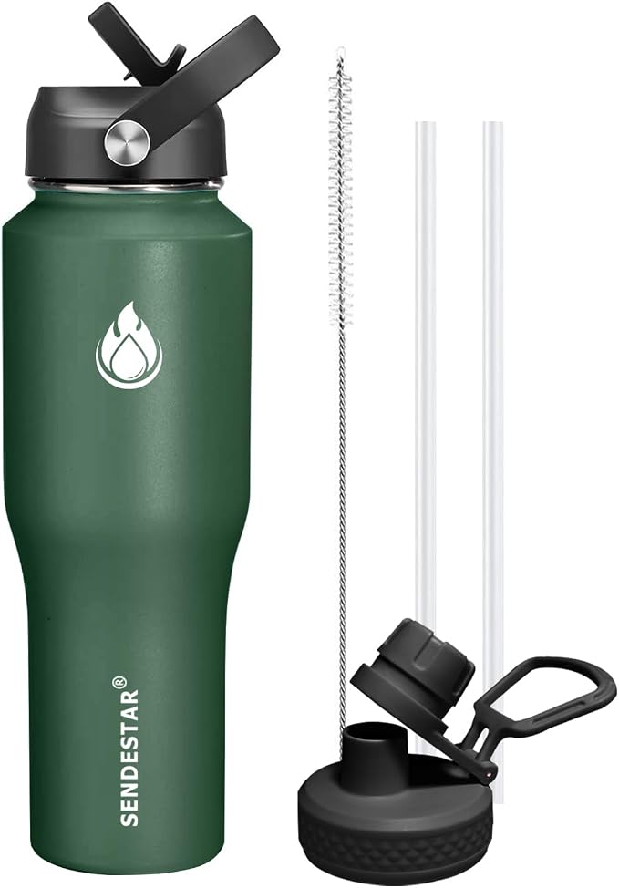 SENDESTAR 32oz Water Bottle Wide Mouth Stainless Steel Vacuum Insulated Double by Sendestar