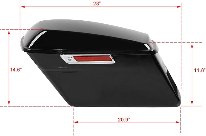 XFMT Vivid Black Motorcycle Saddlebags Hard Saddle Bags W/Black Conversion - Image 3