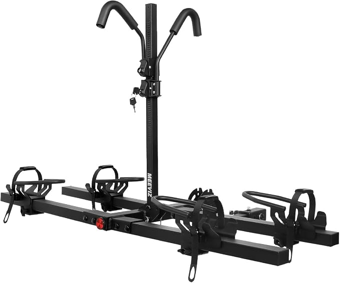 Ebike Racks for Tow Hitch with Lock, 2 Bike Rack for Car Truck SUV RV Trailer by MEEVIZAUTO