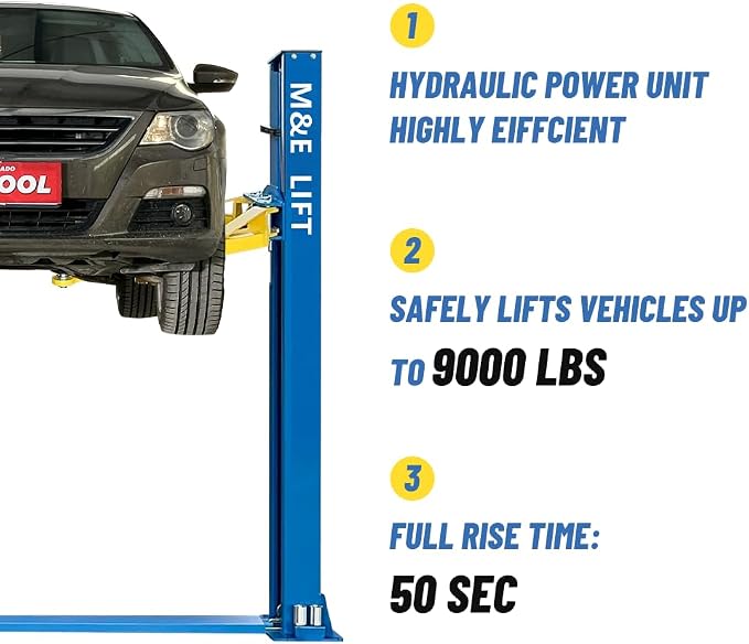 110v 9000lbs 2 Post Lift Car Lift Auto Hoist Full Rise Time 50SEC 2 Post Truck - Image 4