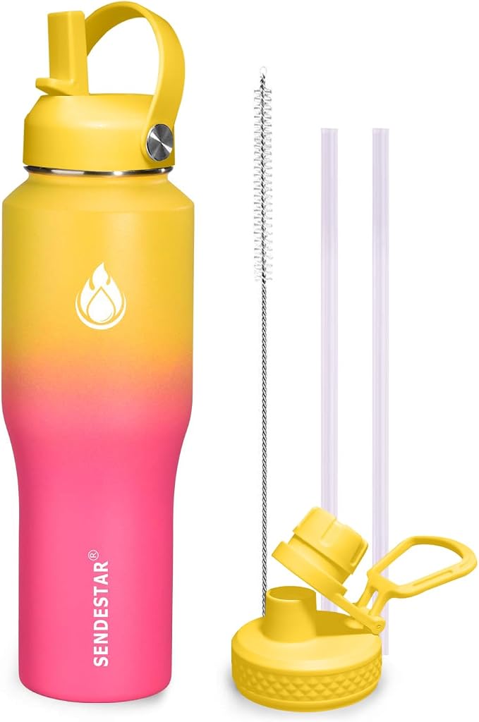 SENDESTAR 32oz Water Bottle Wide Mouth Stainless Steel Vacuum Insulated Double by Sendestar