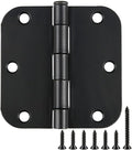 108 Pack Rounded Matte Black Door Hinges 3.5 Inch 5/8" Radius by TDCHINGES