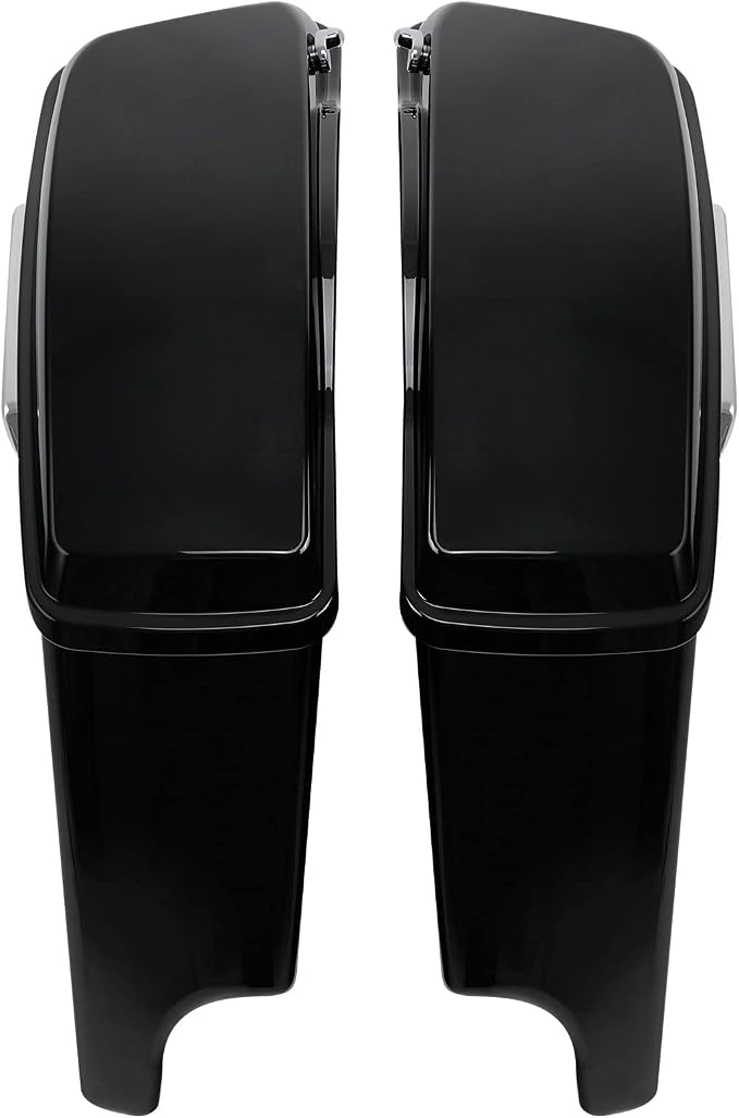 XFMT Motorcycle Vivid Black 5" Extended Stretched Hard Saddlebags Saddle Bags - Image 6