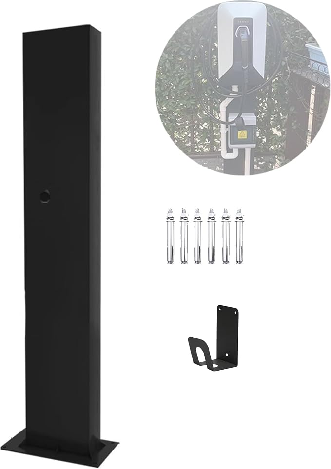 EV Charger Connector Pedestal Electric Vehicle Charging Stations, Stainless by Unknown