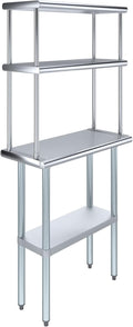 Amgood Stainless Steel Work Table Double Tier Overshelf by AmGood