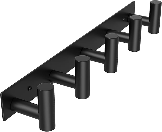 Wall Mounted Coat Rack-5 Hooks, Heavy Duty Stainless Steel Hook Rail - Image 9
