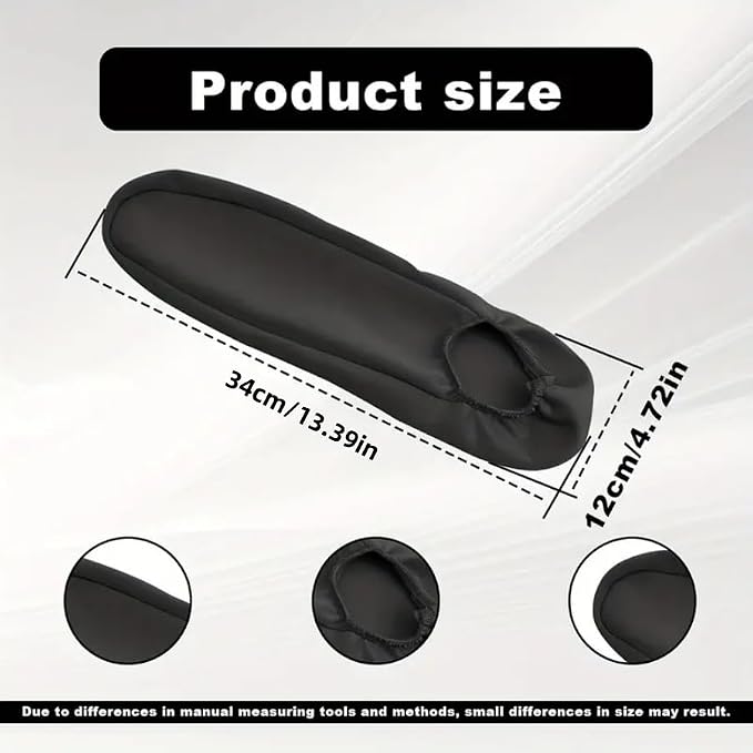 Automotive Black Cloth Fabric Armrest Covers - Image 2