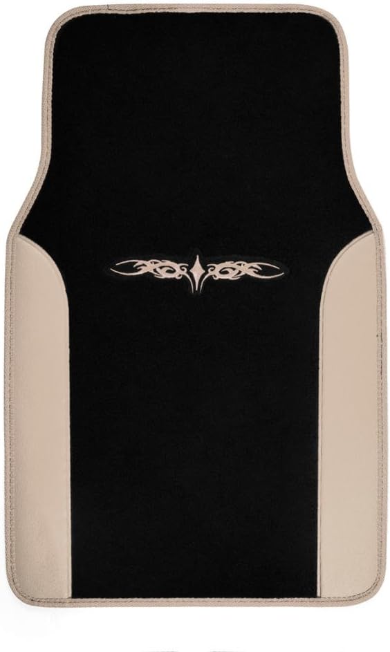 BDK carXS Fresh Two-Tone Carpet Floor Mats, Tribal Tattoo Design - Image 2