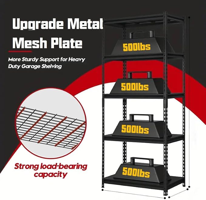 5 Tire Storage Shelving Heavy Duty Garage Shelves 2000LBS Load Bearing - Image 5