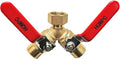 HQMPC Garden Hose Y Valve Hose Splitter Brass Hose Splitter by HQMPC