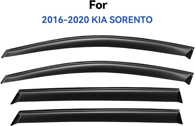 Window Visors Rain Guards for 2016 2017 2018 2019 2020 Kia Sorento, Out-Channel - Image 2