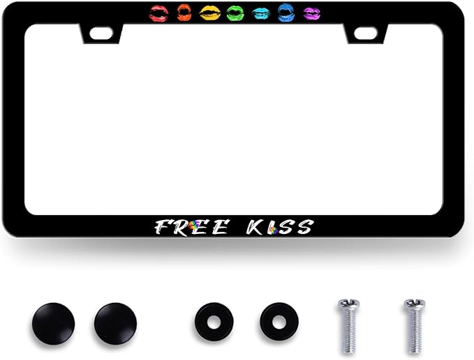 Sexy Lips License Plate Frame Colorful Kiss License Plate Holder by RNKATIH