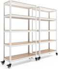 HOMEDANT House White 5-Tier Metal Rolling Cart Shelf Rack Casters Heavy Duty by TheBestOrganizingSolution