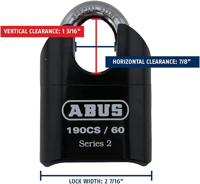 ABUS 190CS/60 High Security Solid Steel Combination Padlock, Closed Shackle - Image 5