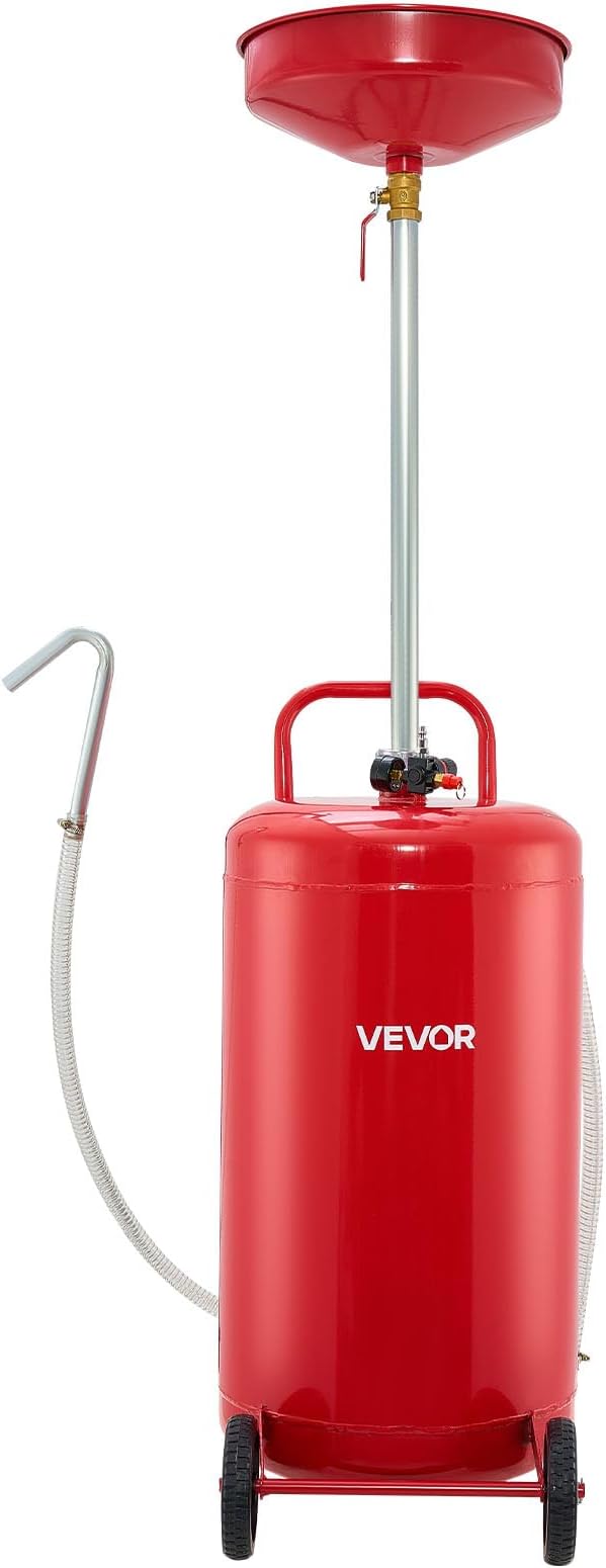 VEVOR 25 Gallon Waste Oil Drain Tank, Air Operated Portable Oil Drainer - Image 9