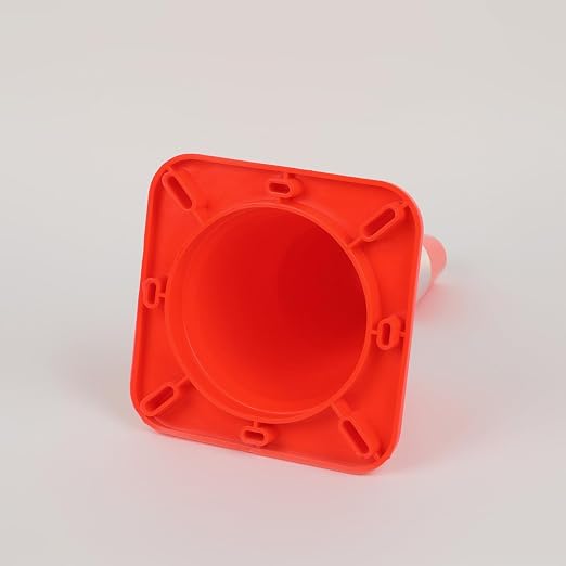 8 Pack All-PVC 1-Piece Traffic Cones, 360° Visible Fluorescent Orange-Red - Image 5