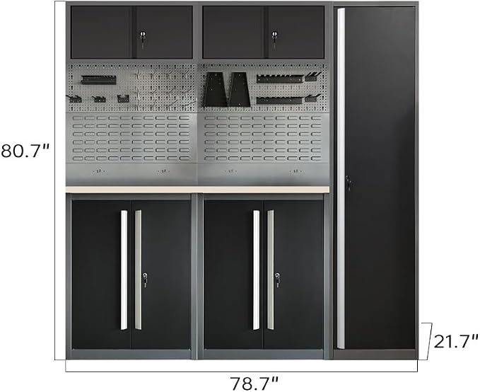 Metal Workbench Cabinet Set, Tool Cabinets - Image 2