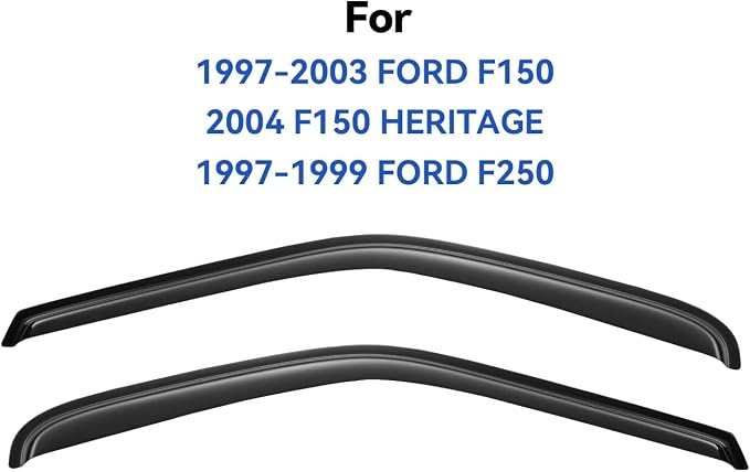 Window Visors Rain Guards for 1997-2003 Ford F150 Standard Cab, Out-Channel - Image 3