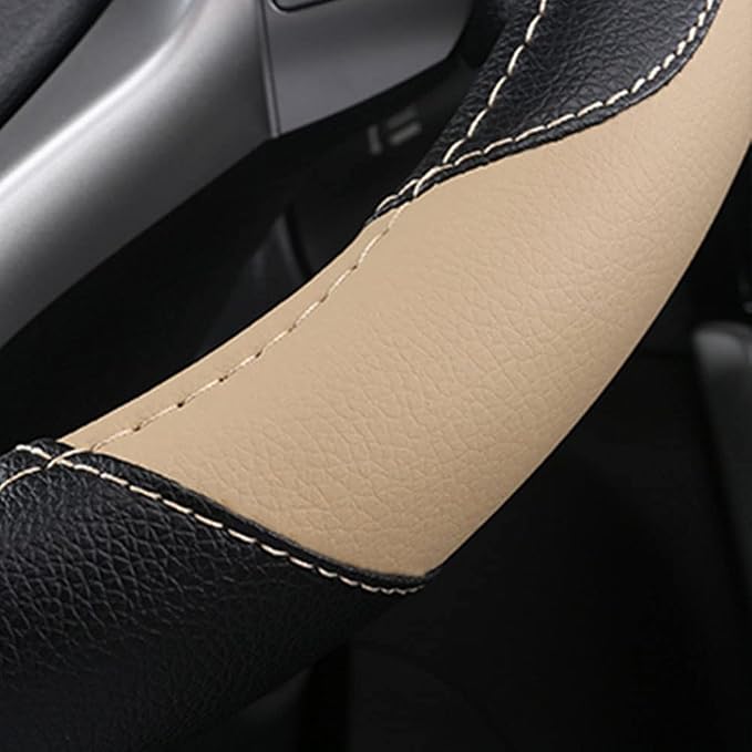 Leather Car Steering Wheel Cover, Non-Slip Car Wheel Cover Protector Breathable - Image 5