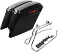 XFMT Vivid Black 5" Stretched Extended Saddlebags Hard Saddle Bags W/Chrome by XFMT
