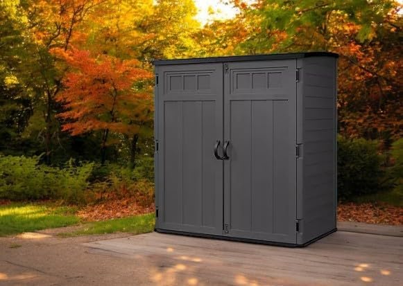 Outdoor Storage Shed, Extra Large Vertical, Dark Gray - Image 3