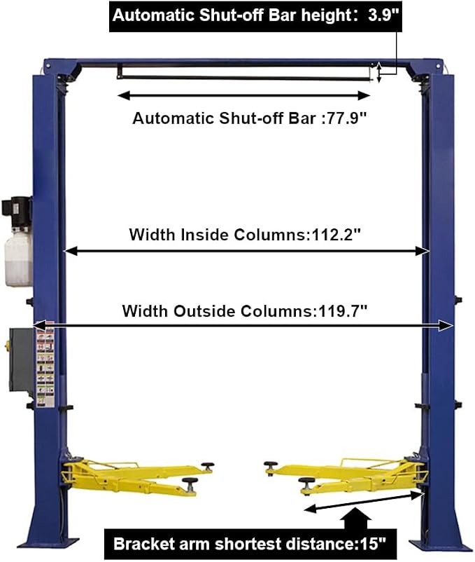 Car Lift 9, 000lbs 2 Post Auto Lift Overhead Auto Truck Hoist - Image 5