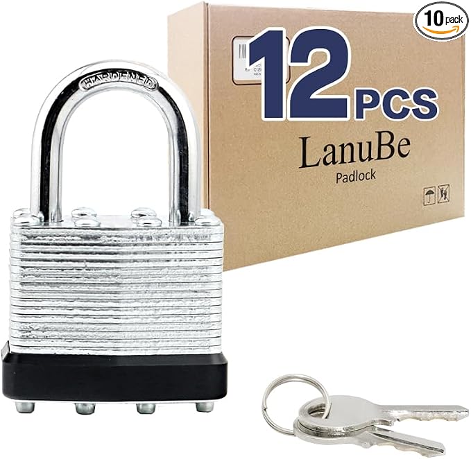 LanuBe Lock Laminated keyed Padlock, keyed Alike Locks, Normal Shackle by LanuBe