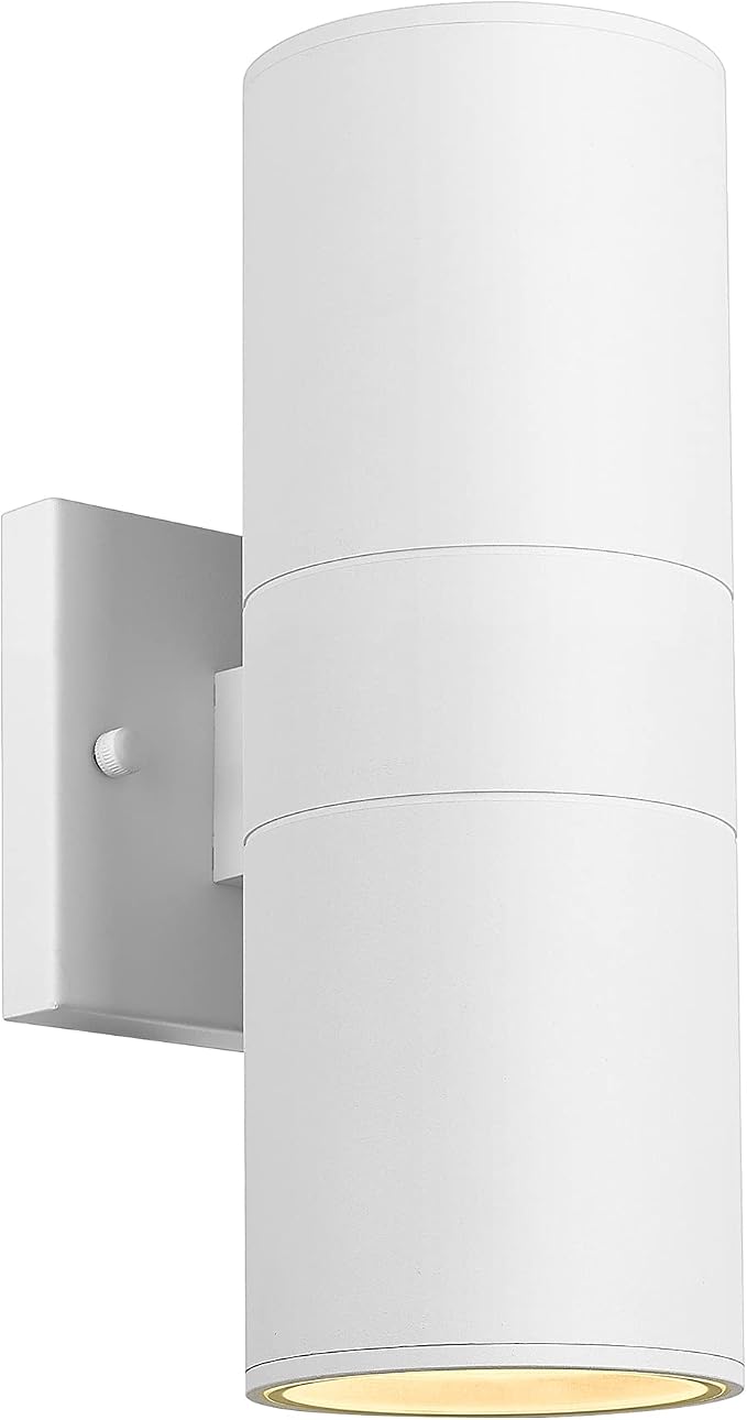 Ken & Ricky White Outdoor Wall Sconce, Outside Up and Down Wall Lights by KenRicky