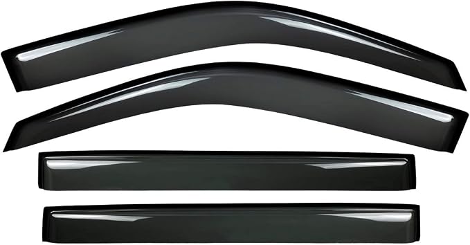 4pcs Outside Mount Style Window Rain Guards Durable Side Wind Deflectors Dark - Image 2