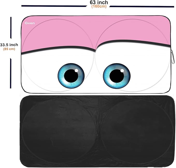 Gven Windshield Sun Shade Car Sun Shade 2025 Pink Car Accessories - Image 2