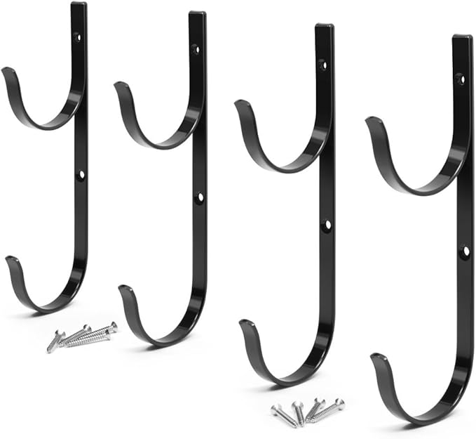 Pool Pole Hanger Premium 4pc Black Aluminium Holder Set by Aquatix Pro by AquatixPro
