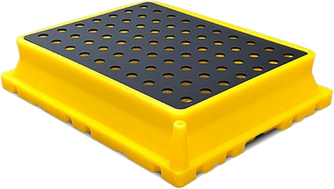 2 Drum Containment Spill Pallet, Polyethylene Low Profile Paint Bucket Tray by PFCDZDU