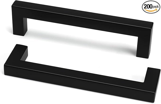goldenwarm 200 Pack 5 Inch Black Cabinet Handles by goldenwarm