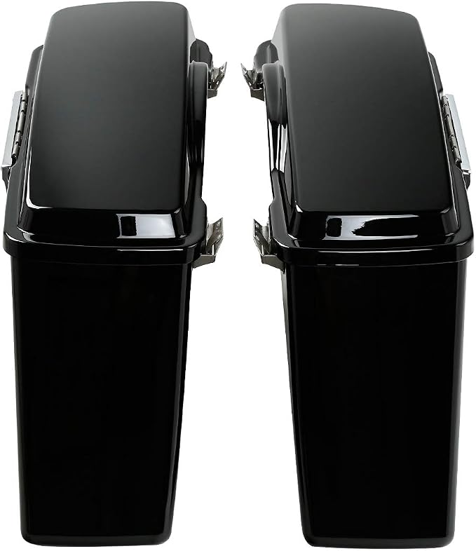 XFMT Motorcycle Saddlebags Vivid Black Hard Saddle Bags Trunk - Image 9