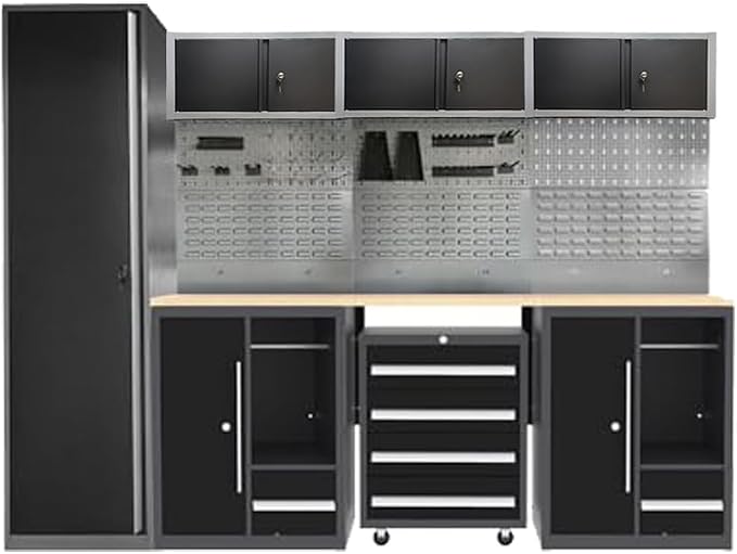 JZD Heavy Duty Metal Garage Shop Tool Storage Cabinet System, No Wall Mounting by JZD