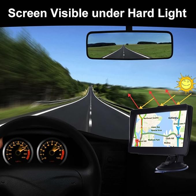 GPS Navigator for Car, Latest 2025 Map 7-inch HD Display 16GB 256MB Satellite - Image 4