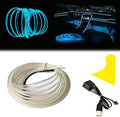 El Wire Ice Blue Interior Car LED Strip Lights, 10M Neon Wire USB 5V by Maxlaxer